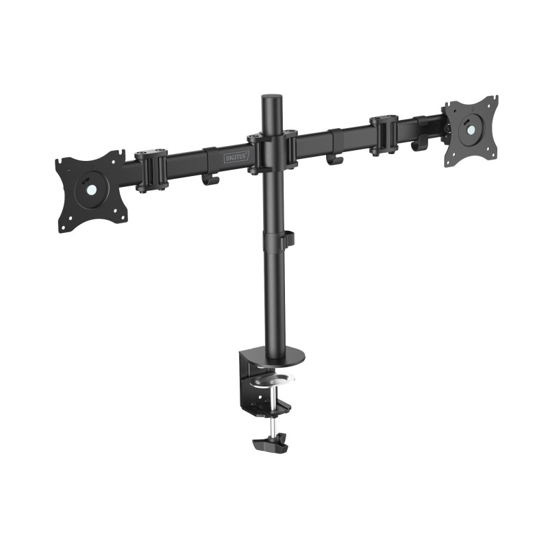 Uniwersalny podwójny stojak na telewizor lub monitor, VESA, do 27”, uchwyt stołowy z mocowaniem zaciskowym DA-90349 Digitus