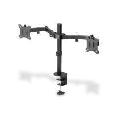 Uchwyt biurkowy podwójny z zaciskiem 2xLCD max. 32" max. Obciążenie 2x 8kg uchylno-obrotowy czarny DA-90400