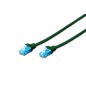 patch cord RJ45/RJ45 U/UTP kat. 5e 5,0m AWG 26/7 PVC zielony DK-1512-050/G Digitus Professional
