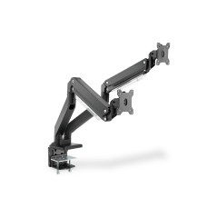 Ramię biurkowe podwójne z zaciskiem 2xLCD z sprężyną gazową max. 2x35" i 15kg DA-90427