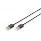 Kabel połączeniowy USB 2.0 HighSpeed Typ USB A/USB A M/M czarny 1m AK-300100-010-S Assmann