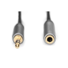 Kabel przedłużający audio PREMIUM MiniJack Stereo Typ 3.5mm/3.5mm Ż/M nylon 1m DB-510210-010-S
