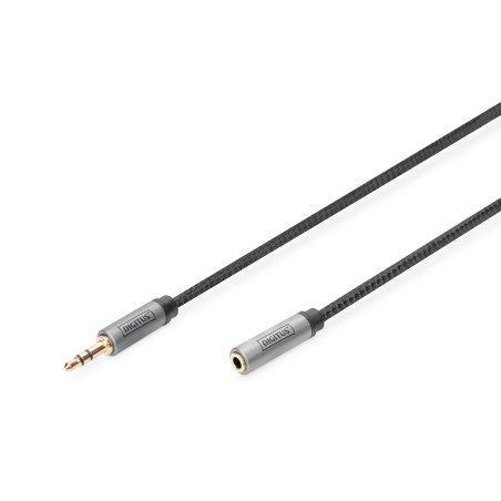 Kabel przedłużający audio PREMIUM MiniJack Stereo Typ 3.5mm/3.5mm Ż/M nylon 1,8m DB-510210-018-S