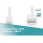Kabel do transmisji danych/ładowania USB-A/Lightning MFI 0,15m biały DB-600106-001-W