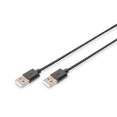 Kabel połączeniowy USB 2.0 HighSpeed Typ USB A/USB A M/M czarny 1,8m AK-300100-018-S Assmann