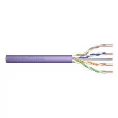 Kabel instalacyjny DIGITUS kat.6, U/UTP, Eca, AWG 24/1, PVC, 305m, fioletowy, karton DK-1611-V-305-1