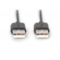 Kabel połączeniowy USB 2.0 HighSpeed Typ USB A/USB A M/M czarny 1,8m AK-300100-018-S Assmann