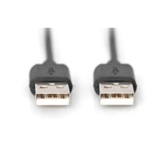 Kabel połączeniowy USB 2.0 HighSpeed Typ USB A/USB A M/M czarny 3m AK-300100-030-S Assmann