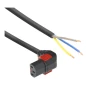 Kabel zasilający do zarobienia z blokadą IEC LOCK+ 3x1mm2 OPEN/C13 kątowy (dolny) Ż 1m czarny IEC-PC2056