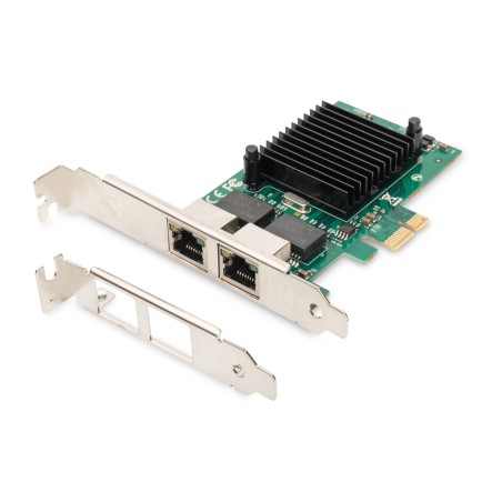 Karta sieciowa przewodowa PCI Express 2x RJ45 Gigabit 10/100/1000Mbps Low Profile  DN-10132