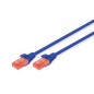 patch cord RJ45/RJ45 U/UTP kat. 6 3,0m AWG 26/7 PVC niebieski DK-1612-030/B Digitus Professional