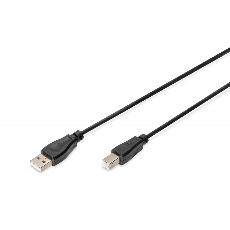 Kabel połączeniowy USB 2.0 HighSpeed Typ USB A/USB B M/M czarny 1m AK-300102-010-S Assmann