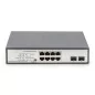 Przełącznik sieciowy niezarządzalny desktop switch 8x RJ45 Gb/s (w tym 6xPoE)+ 2x SFP, PoE++ budżet 180W  DN-95140