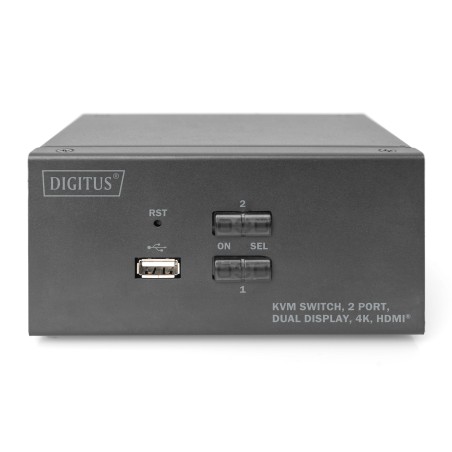 Przełącznik KVM 2 portowy HDMI, Dual Display, 4K 30Hz  DS-12860