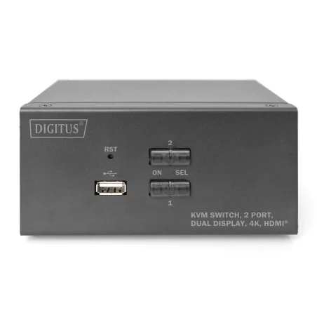 Przełącznik KVM 2 portowy HDMI, Dual Display, 4K 30Hz  DS-12860