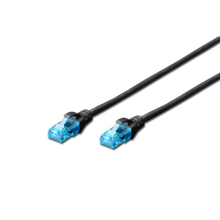 Kabel krosowy (patch cord) RJ45-RJ45, kat.5e, U/UTP, AWG 26/7, PVC, 1.5m, czarny DK-1512-015/BL