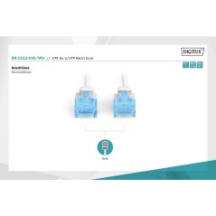 Kabel krosowy (patch cord) RJ45-RJ45, kat.5e, U/UTP, AWG 26/7, PVC, 3m, biały DK-1512-030/WH