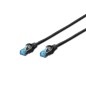 Kabel krosowy (patch cord) RJ45-RJ45, kat.5e, SF/UTP, AWG 26/7, PVC, 0.5m, czarny DK-1531-005/BL