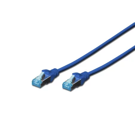 Kabel krosowy (patch cord) RJ45-RJ45, kat.5e, SF/UTP, AWG 26/7, PVC, 0,5m, niebieski DK-1531-005/B