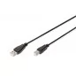 Kabel połączeniowy USB 2.0 HighSpeed Typ USB A/USB B M/M czarny 1,8m AK-300102-018-S Assmann