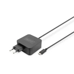 Ładowarka sieciowa zasilacz 1x USB-C PD 3.0 max. 65W zintegrowany kabel 1,2m czarna DA-10071