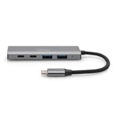 Hub USB Typ C 4-portowy 2x USB-A, 2x USB-C aluminium 10Gbps DA-70245