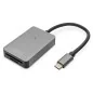Czytnik kart 2-portowy USB Typ C UHS-II SD4.0 TF4.0 aluminium szary DA-70333