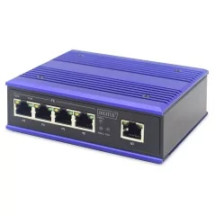 Przemysłowy przełącznik sieciowy 4-Port PoE Fast Ethernet, szyna DIN, IP40, 120W, -40°C+80°C DN-650107