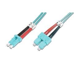 Kabel krosowy (patch cord) światłowodowy LC/SC, dplx, MM 50/125, OM3, LSOH, 3m, turkusowy DK-2532-03/3