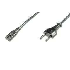 Kabel połączeniowy zasilający Typ Euro (CEE 7/16)/IEC C7 M/Ż czarny 1,8m AK-440104-018-S Assmann