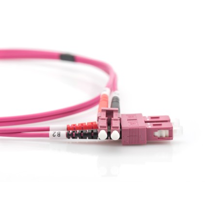 Kabel krosowy (patch cord) światłowodowy LC/SC, dplx, MM 50/125, OM4, LSOH, 2m, fioletowy DK-2532-02-4