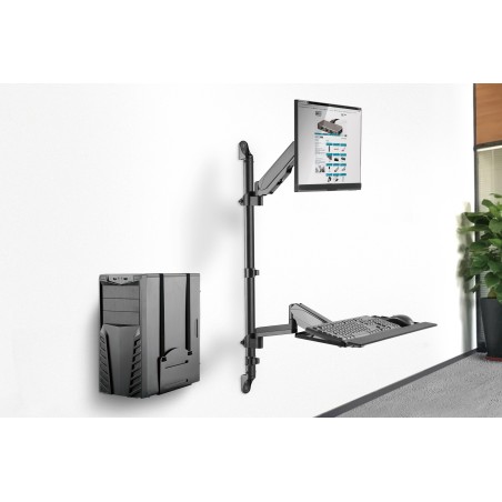 Ramię naścienne pojedyncze LCD+klawiatura, max.32" max. 8kg, uchylno-obrotowe DA-90372