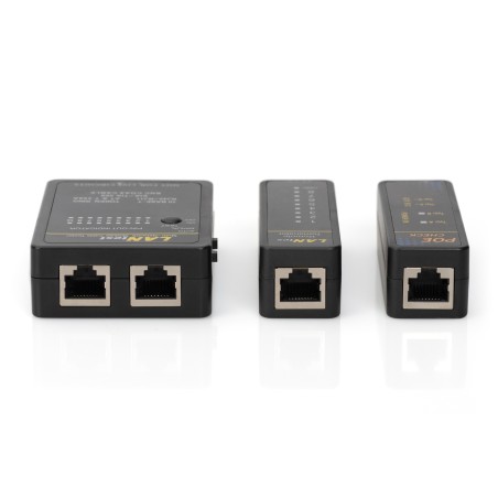 Tester kabli sieciowych i komunikacyjnych (RJ45, RJ12, RJ11, BNC) Auto-Scan z PoE DN-14001-1