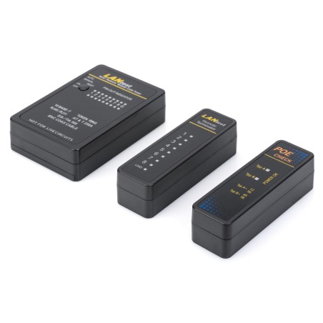 Tester kabli sieciowych i komunikacyjnych (RJ45, RJ12, RJ11, BNC) Auto-Scan z PoE DN-14001-1