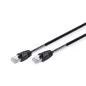Kabel krosowy (patch cord) zewnętrzny RJ45-RJ45, kat.6, S/FTP, AWG 27/7, PE, 1m, czarny, 1szt DK-1644-010/BL-OD
