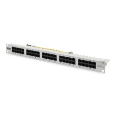 Panel krosowy ISDN 19" 50x RJ45 (8P4C), LSA poziom, kat.3, nieekranowany, 1U, szary DN-91350-1