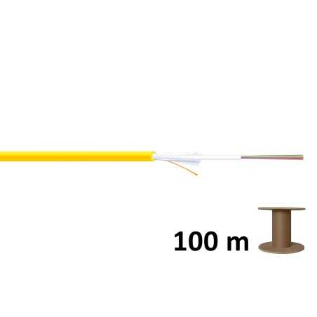 Kabel światłowodowy uniwersalny SM 24 włókna (2x12) 9/125 OS2 G652D, Dca, LSOH, 1500N, żółty DK-B3924-O-SC Szpula 100m