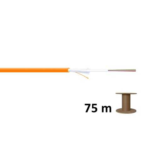 Kabel światłowodowy uniwersalny MM 8 włókien OM2 50/125, Dca, LSOH, 1500N, pomarańczowy, A/I-DQ(ZN)BH DK-35081-U/OR Szpula 75m