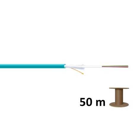 Kabel światłowodowy uniwersalny MM 12 włókien OM3 50/125, Dca, LSOH, 1500N, turkusowy, A/I-DQ(ZN)BH DK-35121-U/3-TQ Szpula 50m