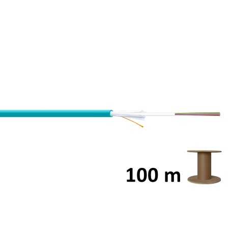 Kabel światłowodowy uniwersalny MM 12 włókien OM3 50/125, Dca, LSOH, 1500N, turkusowy, A/I-DQ(ZN)BH DK-35121-U/3-TQ Szpula 100m