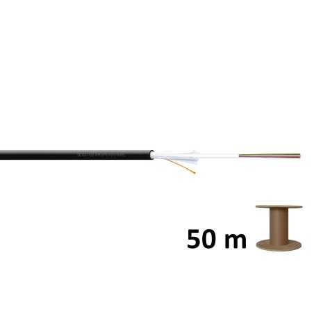 Kabel światłowodowy zewnętrzny SM 12 włókien 9/125 OS2 G652D, Fca, PE, 1500N, czarny DK-B3912-O-SC-1 Szpula 50m