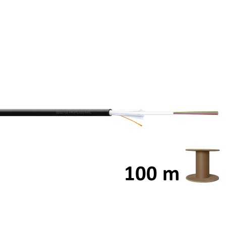 Kabel światłowodowy zewnętrzny SM 24 włókna 9/125 OS2 G652D, Fca PE, 1500N, czarny DK-B3924-O-SC-3 Szpula 100m