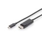 Kabel USB C/DP M/M czarny 2m USB 3.1 SuperSpeed+ 4K 60Hz AK-300333-020-S