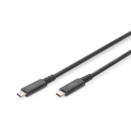Kabel USB 4.0 40Gbps Typ USB C/USB C M/M PD 3.0 100W 8K 30Hz czarny 0,8m AK-300343-008-S