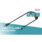 Kabel USB 2.0 spiralny USB C/USB C, PD 60W, czarny, max. 1m AK-300431-006-S