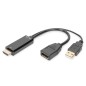 Kabel adapter HDMI 4K 30Hz na DisplayPort i USB A 0,2m AK-330101-002-S