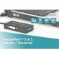 Kabel DP/HDMI+DVI-I+VGA M/Ż czarny 0,20m Displayport 4K 30Hz UHD/1080p 60Hz FHD AK-340418-002-S