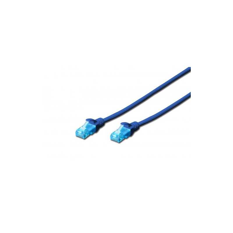 Kabel krosowy (patch cord) RJ45-RJ45, kat.5e, U/UTP, AWG 26/7, PVC, 1.5m, niebieski DK-1512-015/B