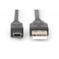 Kabel połączeniowy USB 2.0 HighSpeed "Canon" Typ USB A/miniUSB B (5pin) M/M czarny 1m AK-300108-010-S Assmann