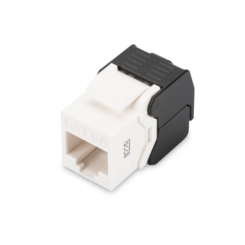 Moduł (gniazdo) keystone RJ45 (8P8C) kat.6A, UTP, nieekranowany, beznarzędziowy, biały DN-93606 Moduł (gniazdo) keystone RJ45 (8P8C) kat.6A, UTP, nieekranowany, beznarzędziowy, biały DN-93606